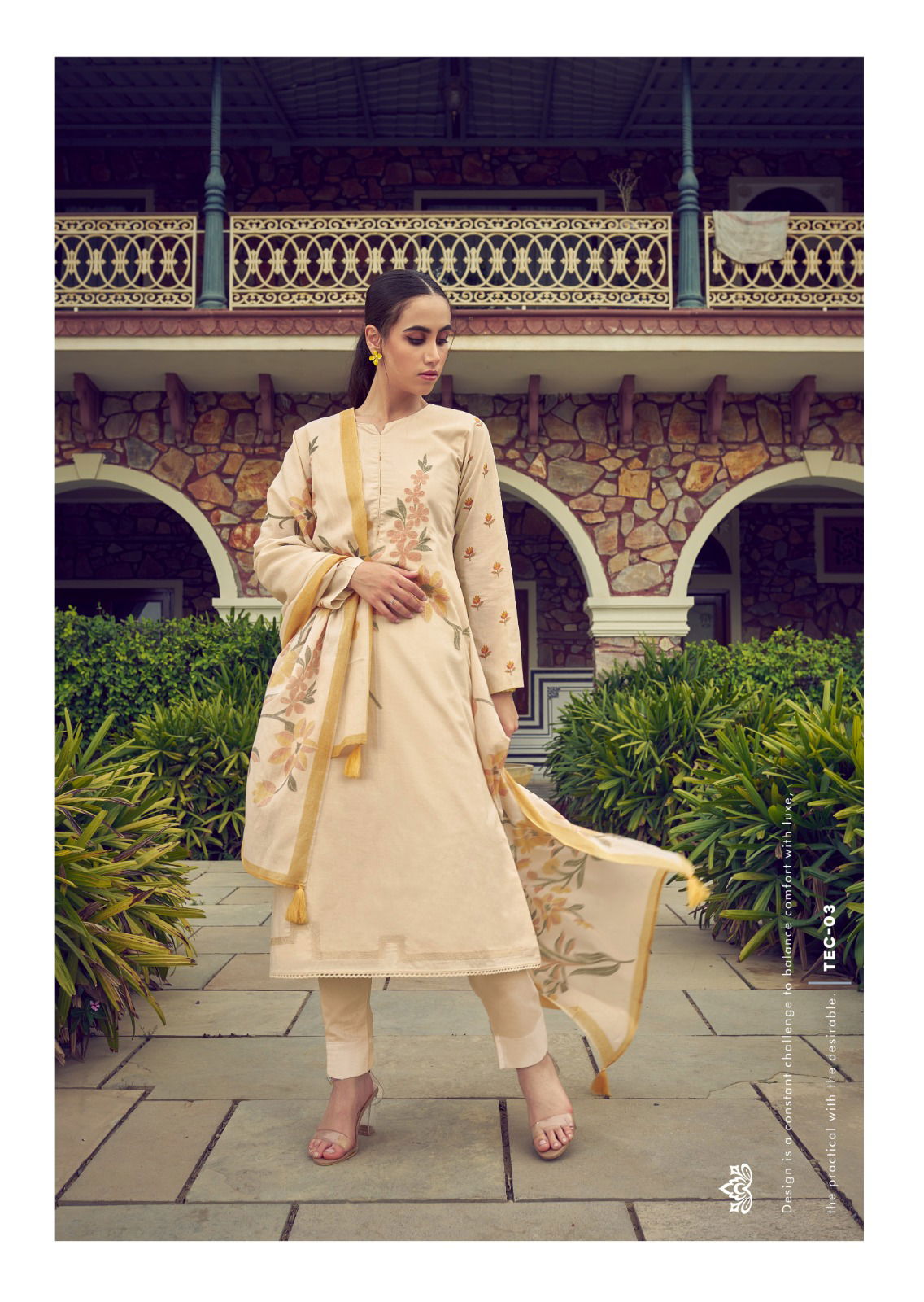 The Elnaz Collection By Prm Fancy Work Lawn Cotton Dress Material Wholesale Market In Surat